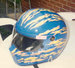 Candy Blue and Pearl Yellow Sprint Car Helmet.